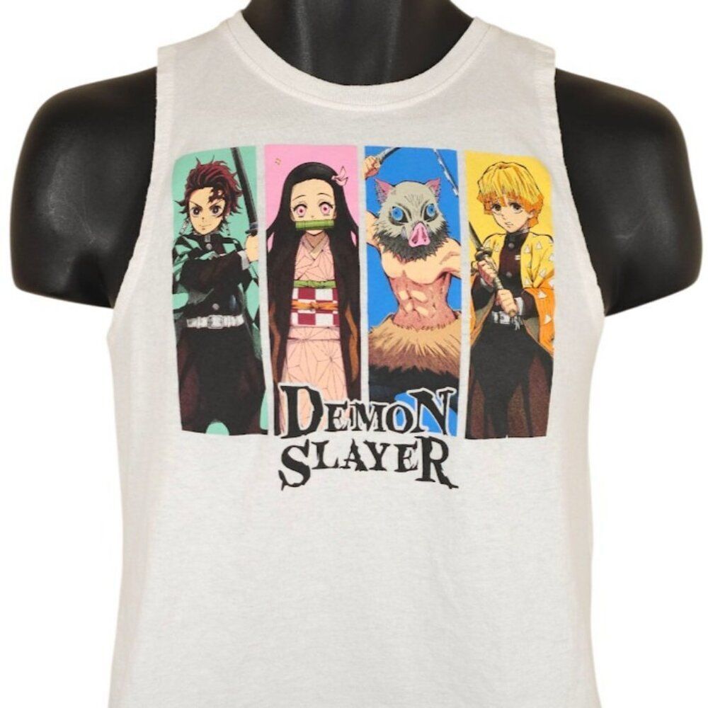 Demon Slayer Tank Top Womens Size Small White Kimetsu No Yaiba Japanese Manga